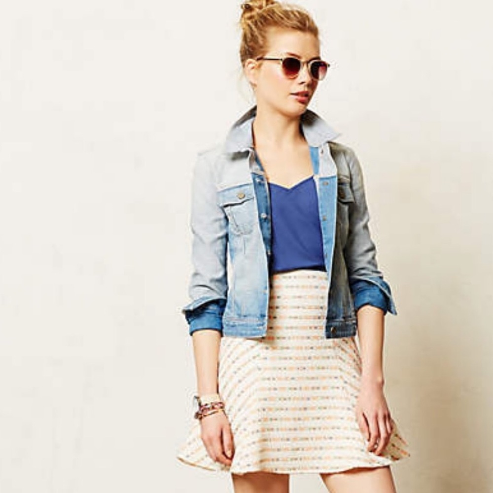 Maeve A Line tweed Skirt pretty 6 Ivory